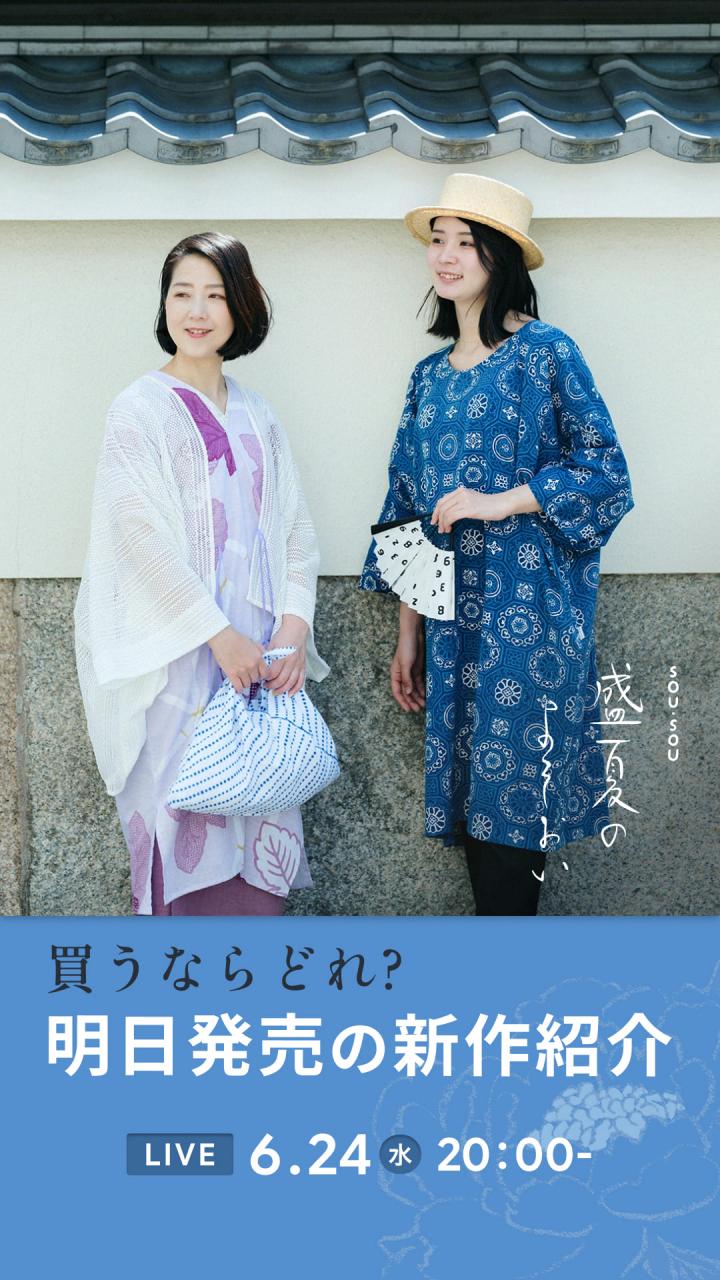 高島縮 20/20 二ノ襞もんぺ つぼみ／濡羽色（ぬればいろ）
